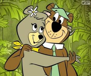Puzzle Yogi και Cindy, δύο εραστές αρκούδες στο πάρκο Jellystone